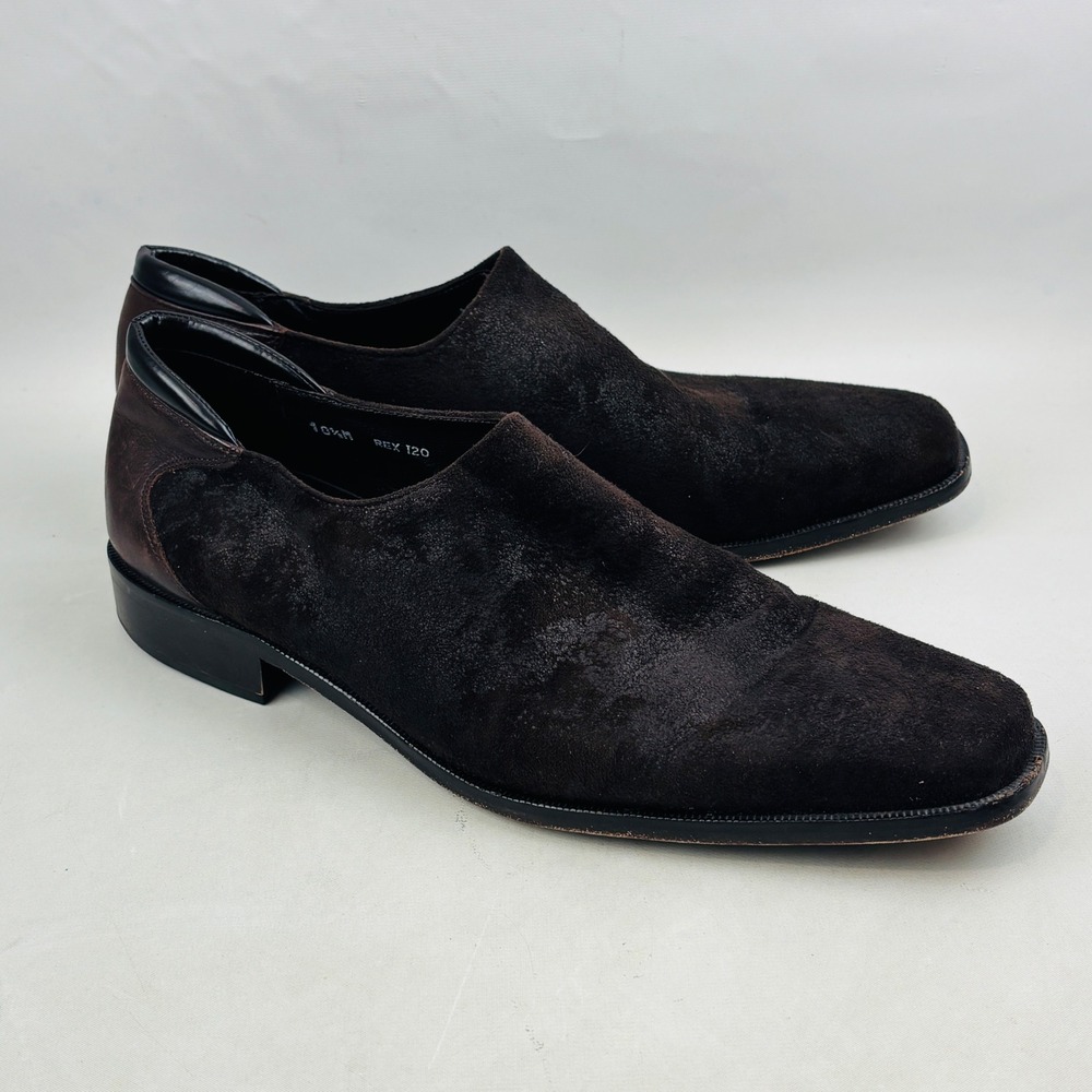Donald Pliner Rex Loafer Mens 10.5 M Brown Suede Leather Slip On Loafers Italy